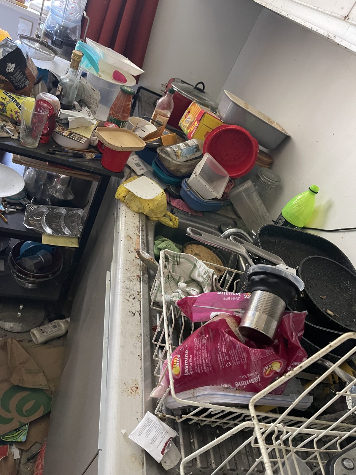 Before: a cluttered kitchen